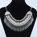 NEW Maxi Bohemian Necklace Turquoise Beads Gypsy Ethnic Vintage Choker Collares Necklaces & Pendants Collier Necklace Women