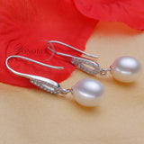 Natural pearl earrings for women,freshwater wedding pearl earrings 925 sterling silver earrings jewelry girl birthday gift