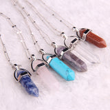 Natural stone pendant Bullet jade suspension Color Quartz necklaces & pendants Fashion Jewelry choker necklace Bijoux Chain