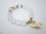 Natural Crystal Beads Bracelets For Women Fashion Silver Alloy Elephant Charm Bracelets Bangles Femme