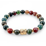 Natural Stone Buddha Charm Bracelets With Stones Beads Bracelets For Women Men Silver Turkish Jewelry Pulseira Masculina