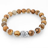 Natural Stone Buddha Charm Bracelets With Stones Beads Bracelets For Women Men Silver Turkish Jewelry Pulseira Masculina