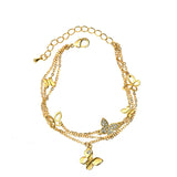 Neoglory Austrian Butterfly Multi Layered Bangles & Bracelets Teen Girl Charms Bridesmaid Statement Fashion Jewelry