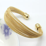 Never Fade Stainless Steel A Lot Of Twisted Wire Bracelets Bangles 18K Gold / Rose Gold / Silver Women's Fashion Jewelry