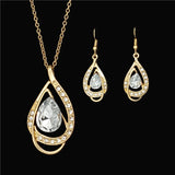 New Arrival African Costume Jewelry Sets Gold Plated Fashion Wedding Women Bridal Accessories Crystal Earring Necklace Set