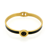 New Arrival Brand Design Double Circle Roman Numerals Cuff Bracelets & Bangles Black Resin Charming Womens Love Bracelets