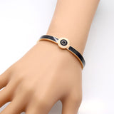 New Arrival Brand Design Double Circle Roman Numerals Cuff Bracelets & Bangles Black Resin Charming Womens Love Bracelets