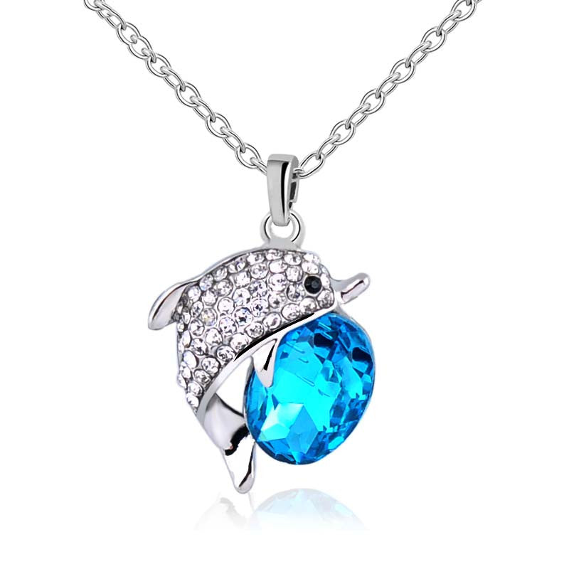 New Arrival Fashion Necklace Jewelry Beautiful Dolphin Rhinestone Crystal Pendants For Women Pendant