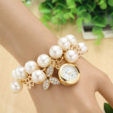 New Arrival Fashion Pearl Bracelet Watch Elegant Clover Chain Watch Women Watches Relogio Feminino Relojes Mujer