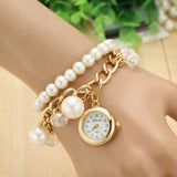 New Arrival Fashion Pearl Bracelet Watch Elegant Clover Chain Watch Women Watches Relogio Feminino Relojes Mujer