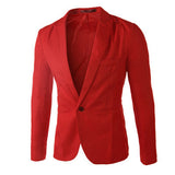 New Arrival Single Button Leisure Blazers Men Male Fashion Slim Fit Casual Suit Red Navy Blue Blazer Dress Clothing