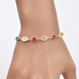 New Arrival Summer Style Leaf Chain Rhinestone Bracelet Bangle Chic Retro Bracelets For Women Gift 