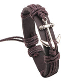 New Arrivals Leather Anchor Bracelet For Men Women Anchors Charm Male Bangle Bracelet Chain Waistband Best friend gift