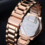 New Arrive Gold Geneva Brand Steel Alloy Women Men Wristwatch Bracelet Fashion Casual Sport Luxury Dress Business Watch
