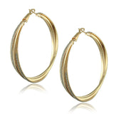 New Big Hoop Earrings 60mm 18K Gold Plated Hoop Earrings for Women Jewelry