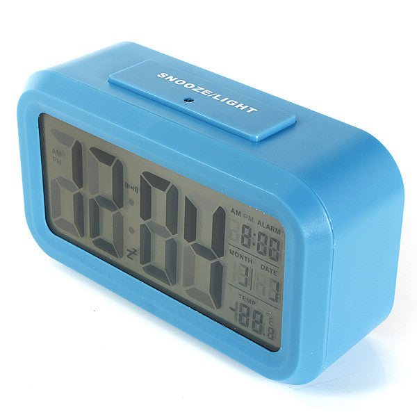 Digital LCD Screen Mini Desktop LED Projector Alarm Clock Multi-function With Snooze+Blue Backlight+Calendar