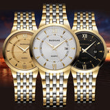 BAISHUNS Luxury Gold Full Steel Watch Women Waterproof Calendar Watch Fashion OL Lady Commercial Watch Relogio Feminino