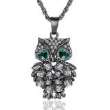 New Brand Charms Owl Necklaces&Pendants Vintage Crystal Gem Cubic Zircon Diamond 18K Gold Long Chain Necklace Women Jewelry 