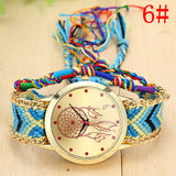 New Brand Handmade Braided Dreamcatcher Friendship Bracelet Watch Rope GENEVA Watch Ladies Quarzt Watches
