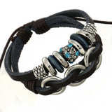 New Brand Women Charm Cowhide Bracelets Cool SWA Element Crystal Leather Braided Cuff Bracelet Stainless Steel Sapphire Jewelry