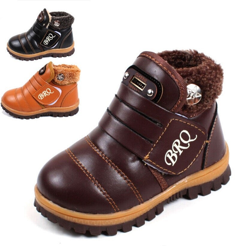 New Children Snow Boots Winter Velcro Kids Boots Casual Fashion Plus Velvet Boys Girls Shoes