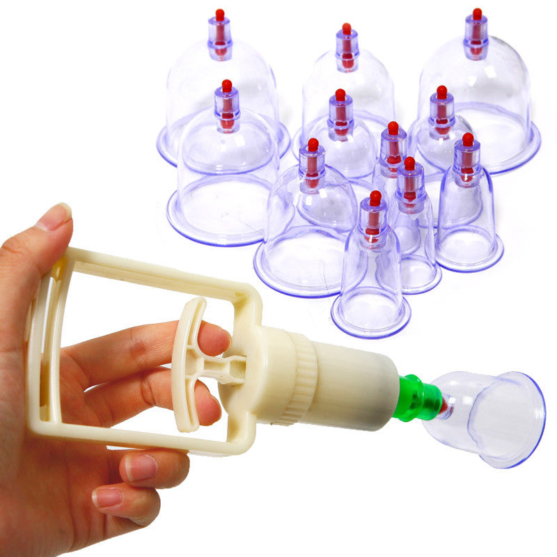 New Chinese Medical 12 cups Vacuum Body Cupping Set Portable Massage Therapy Kit