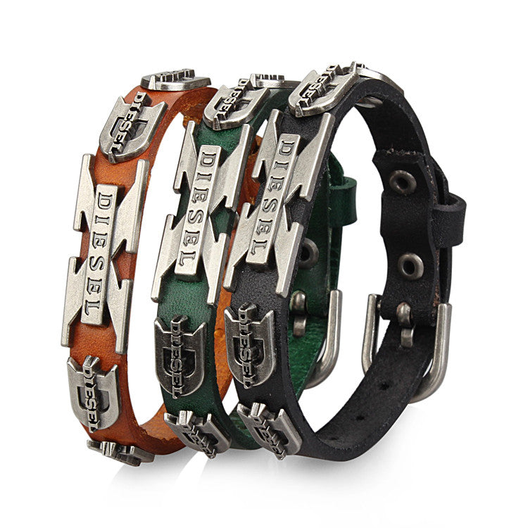 New Colors Options Punk Rock Woman Genuine Leather Bracelets