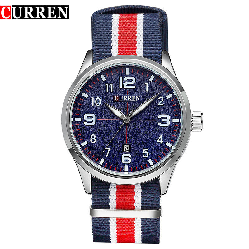 New Curren Watches Men Top Brand Luxury Mens Nylon Strap Wristwatches Men's Quartz Popular Sports Watches relogio masculino