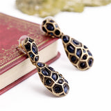 New Design Bohemian Fashion Vintage Blue Gem Brand Earrings For Women Hot Sales European and American Charm Jewelry