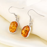 New Design Fashion High quality Natural stone Synthetic amber wedding jewelry sets Necklace Pendants Earring sets women