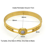 New Design Turnable (One Side is White,One Side is Black) 18k Gold Love Bracelets Bangles Wholesale Women Stainless Steel Bangle