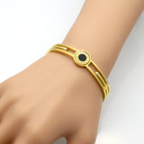 New Design Turnable (One Side is White,One Side is Black) 18k Gold Love Bracelets Bangles Wholesale Women Stainless Steel Bangle