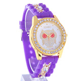 New Dress Casual Owl Quartz Clock Female Popular Relogio Luxury Diamond Ladies Wristwatches Women Silicone Chain Fashion Watch