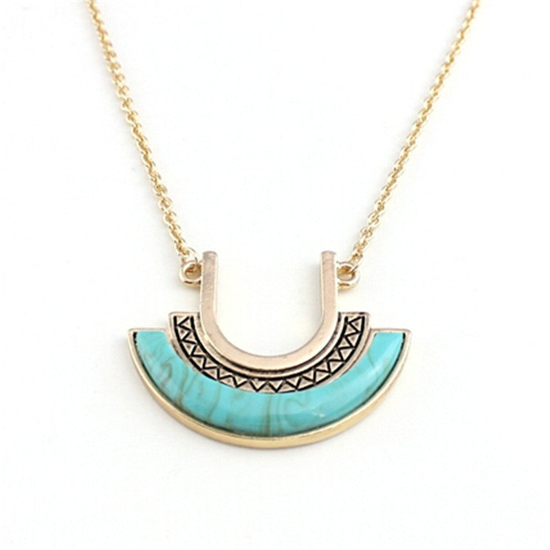 New Exquisite Turquoise Necklace Fashion Charm Brand Jewelry Necklace For Women Dress Accessories