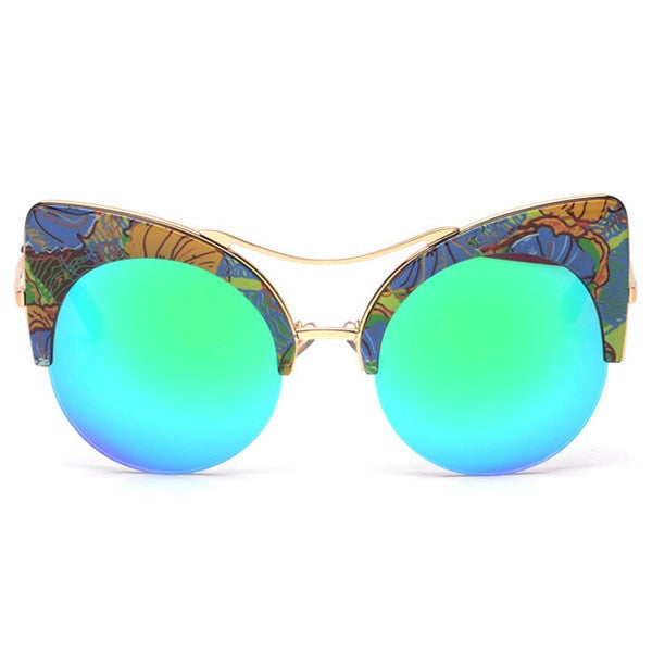 New Fahion Cat Eye Sunglasses Women Brand Designer Sun Glasses Mirror High Quality Oversized Shades