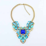 New Fashion Brand luxury Crystal Necklaces & Pendants Waterdrop Resin Vintage choker statement necklace women jewelry