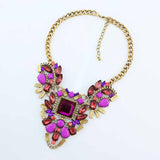 New Fashion Brand luxury Crystal Necklaces & Pendants Waterdrop Resin Vintage choker statement necklace women jewelry
