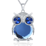 New Fashion Charms Crystal Owl Necklace Rhinestone Gem Cubic Zircon Diamond Long Chain Necklaces&Pendants Women Jewelry