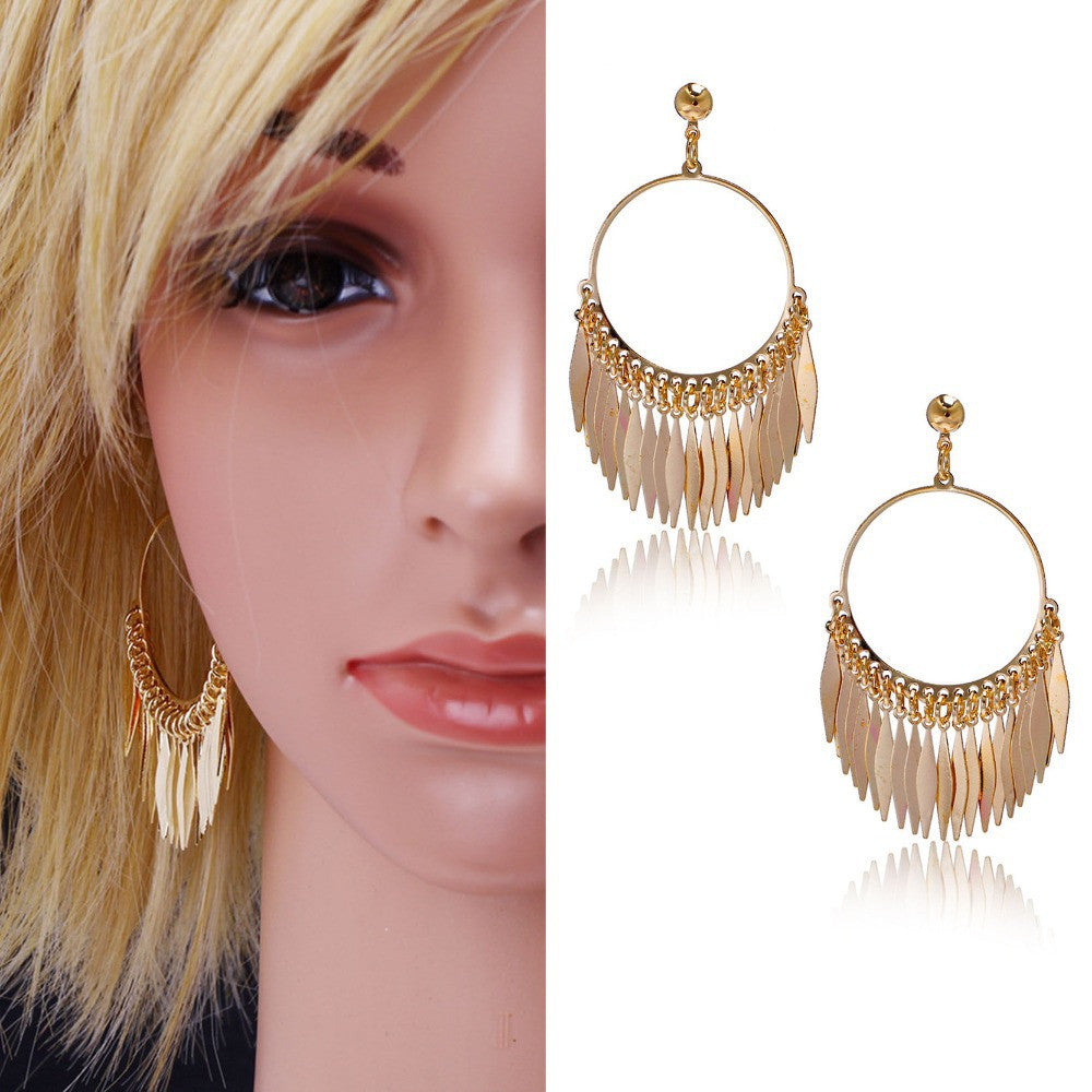 New Fashion Dangle Earrings Vintage Enthusiasm Style 18K Gold Plated Feather Pendant Classical Drop Earrings For Women Gifts