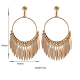 New Fashion Dangle Earrings Vintage Enthusiasm Style 18K Gold Plated Feather Pendant Classical Drop Earrings For Women Gifts