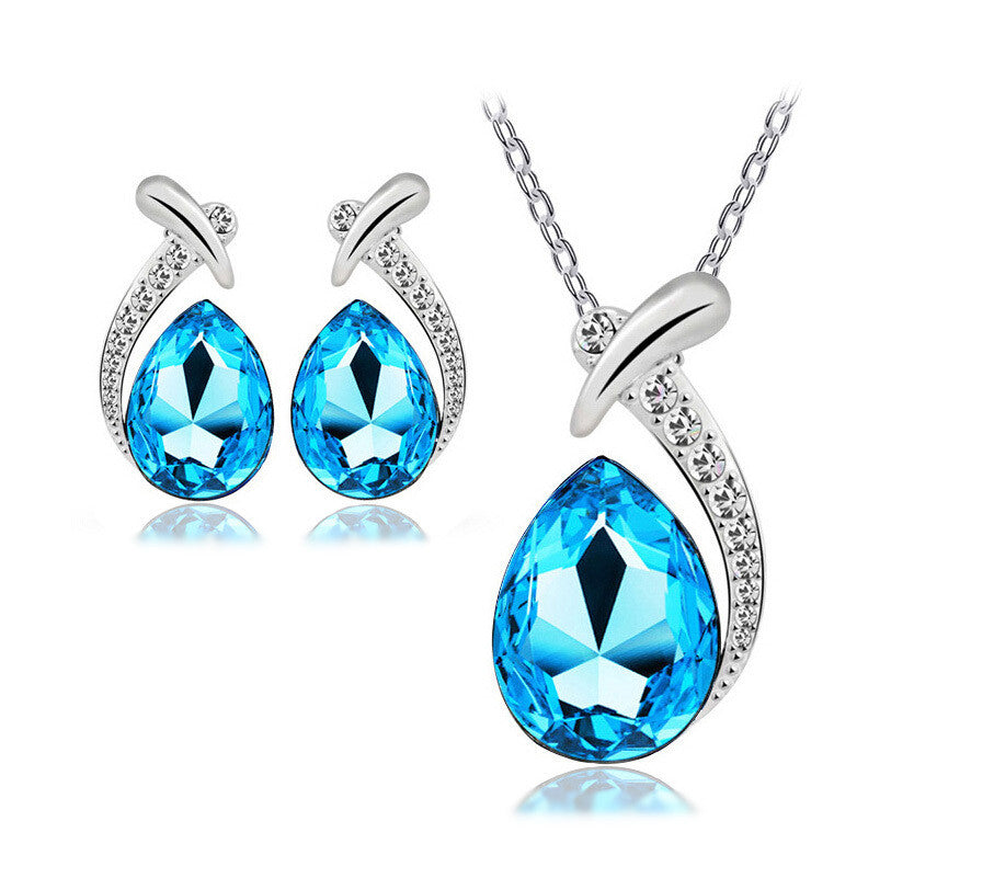 New Fashion Jewelry Set Necklace Pendant and Earring Austrain Crystal Jewelry Set For Women
