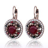 New Fashion Jewelry Round Crystal Rhinestones Vintage Drop Earrings Women Hanging Earrings Accessories 