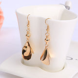 New Fashion Leaves Hook Hollow Drop Earrings Statement Necklace High Quality Jewelry Sets for Woman Wedding Jewelry Set 