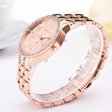 New Fashion Luxury Watch Women Golden Steel Rhinestone Quartz Watch High Quality Elegant Banquet Women Clock Ladies Wristwatch