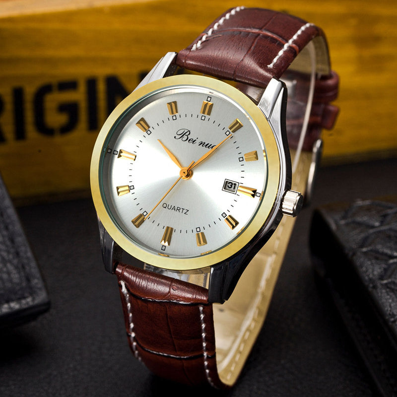 New Fashion Men Quartz Watches Sports Military Wristwatch PU Leather Strap Watch Casual Business Watch Male Relogio