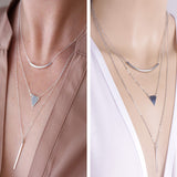 New Fashion Multi layer Geometric Designed Gold Silver Bar Stick Triangle Chain Choker Necklace Pendant 