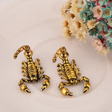 New Gothic Punk Exaggerated 3D Scorpion Cuff Earring for Women Men Stereo Retro Black Gold Plated Animal Stud Earrings