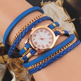 New Fashion Retro Vintage Colorful Multilayer Faux Leather Strap Band Wrap Women Bracelet Quartz Wrist Watch Female