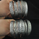 New Fashion Vintage Style Tibetan Silver Metal Carving Cuff Bracelets& Bangles For Women Dress