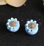New Fashion Women Luxury Brand Double Pearl Earrings Personality Flower Double Stud Earrings For Women Girls Gifts